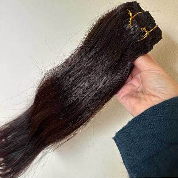 20” Darkest Brown #2 Clip In Extensions 100% Human Hair 7pcs 120g It#NO - Picture 2 of 12